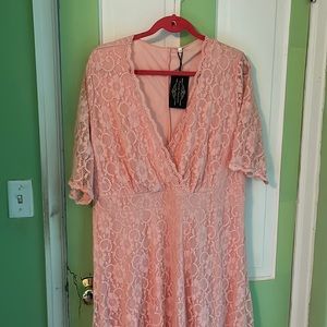 Pink lace dress